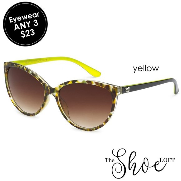 Oversized Yellow Camo Cat Eye Sunglasses